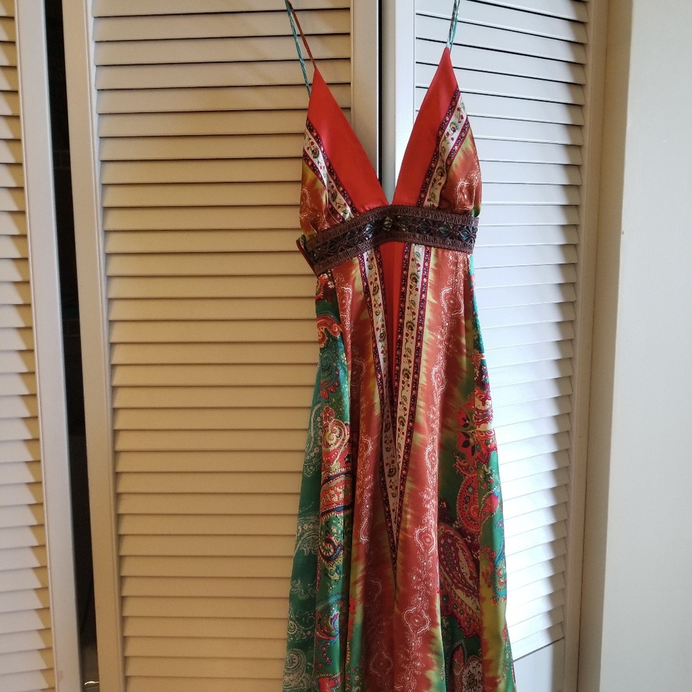 Satin hankerchief dress by Single Dress, size 4
